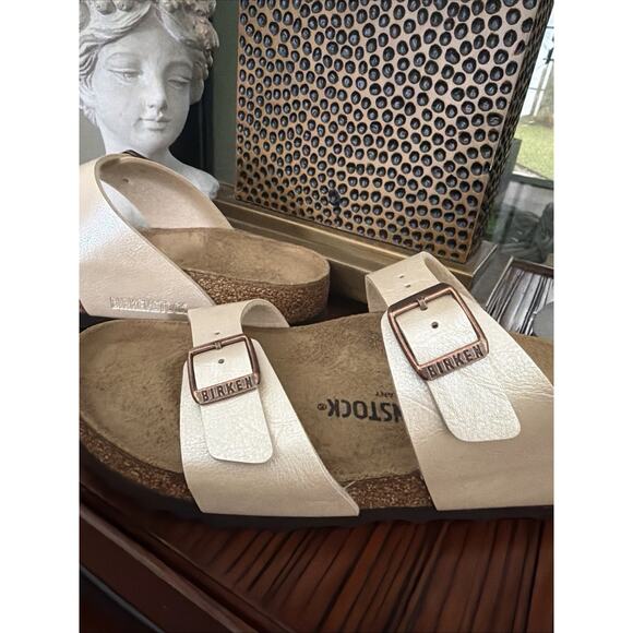 BIRKENSTOCK SYDNEY BIRKO FLOR Size 40 Sandals Graceful Pearl White Nordstrom